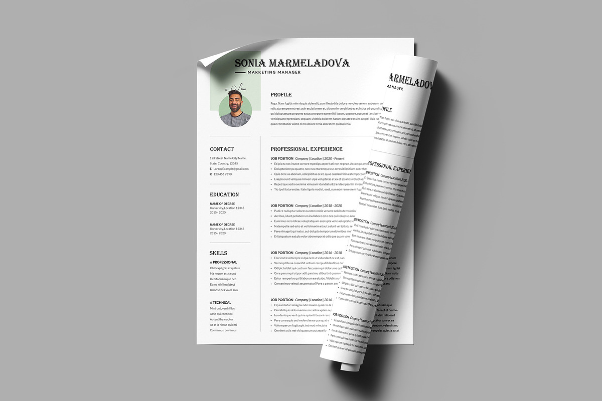 3 Page Resume Template CV Template, a Resume Template by PixelStudio (Photo 6 of 10)