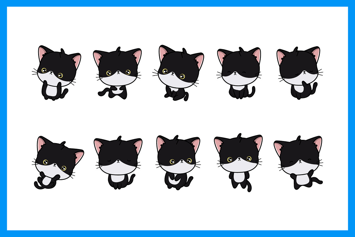 Cute Black Cat Illustrations, an Illustration by ArtVarStudio (Photo 2 of 3)