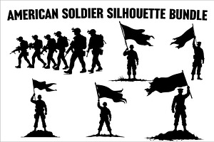 Combat Soldier Silhouettes Bundle, an Illustration by Creativeshirt