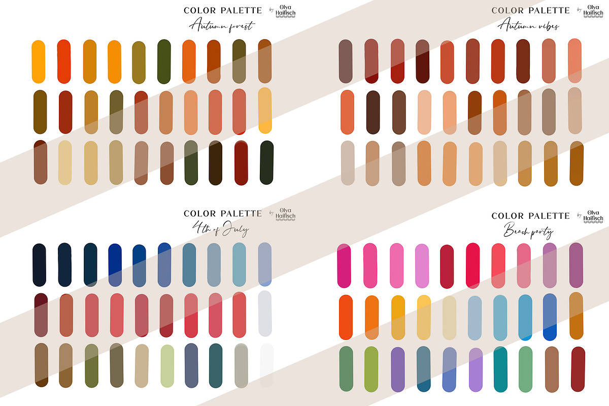 45 Procreate Color Palettes BUNDLE, a Palette Add-On by Olya Haifisch (Photo 3 of 12)