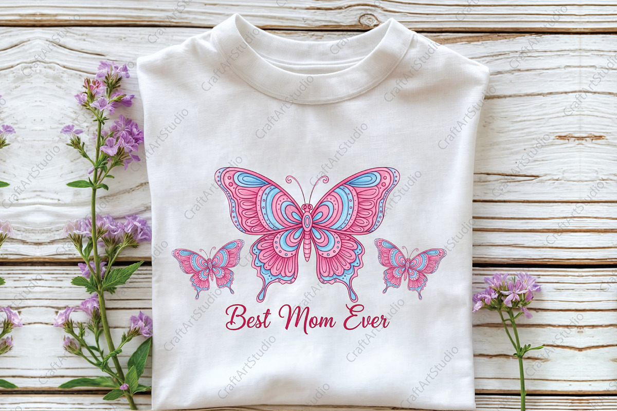 Trendy Best Mom Ever Butterfly PNG, an Illustration by CraftArtStudio (Photo 3 of 4)