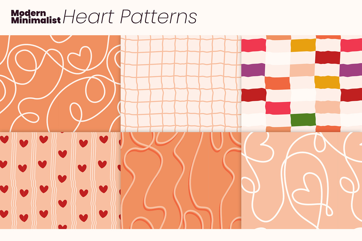 Modern Minimalist Heart Patterns, a Pattern Graphic by moja doodle (Photo 3 of 8)