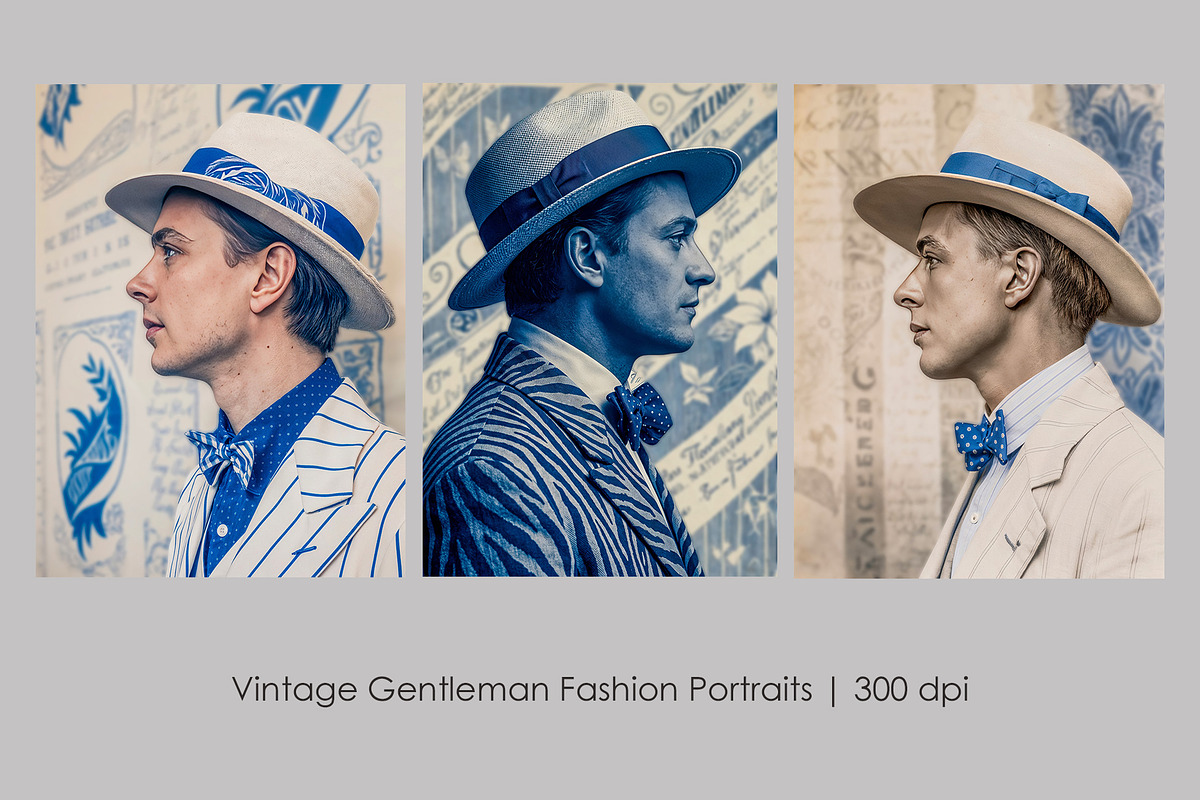Vintage Gentleman Fashion Portraits, a Person Illustration by StockVerse Creative (Photo 1 of 4)