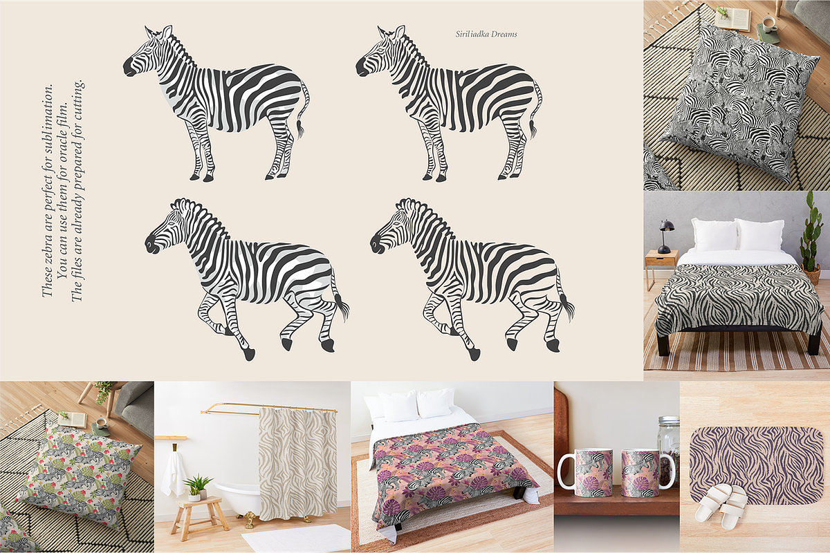 African zebras clipart, Safari Jungl, an Illustration by Siriliadka Dreams (Photo 5 of 6)