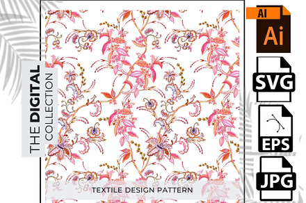 Vintage Floral Pattern Background.