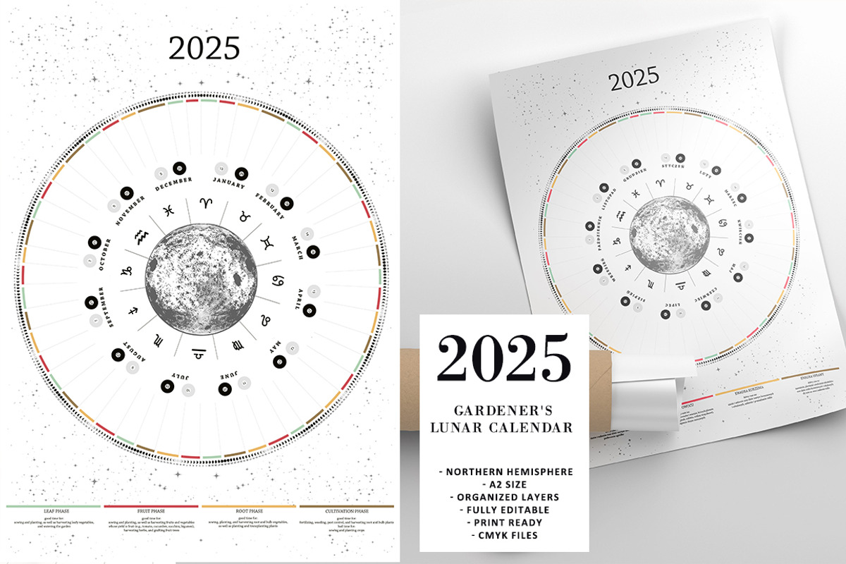 Gardener's lunar calendar 2025, a Stationery Template by land art (Photo 1 of 5)