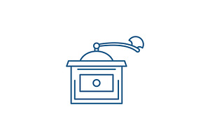 Coffee Grinder Line Icon Concept