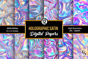 Holographic Silk Satin Digital Paper, a Pattern Graphic by Creative Store (Thumbnail 1 of 5)