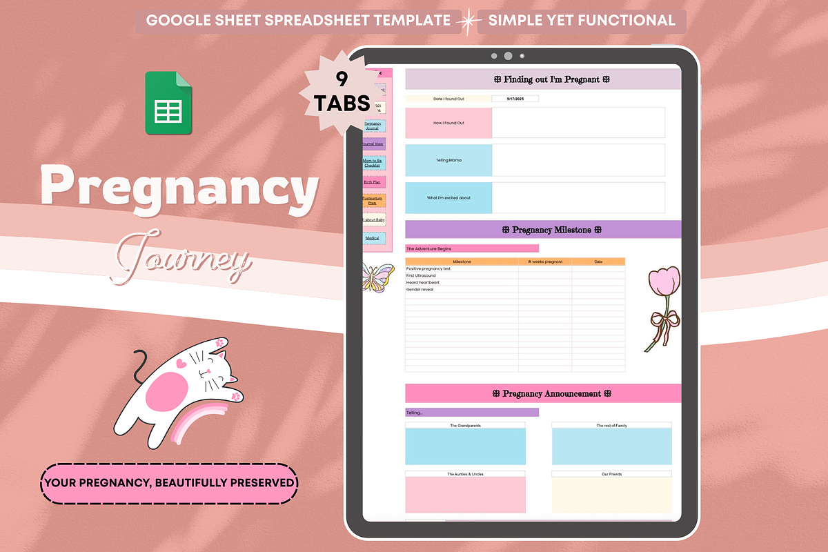 Spreadsheet Pregnancy Journey, a Templates & Theme by bellaROSEworkshop (Photo 2 of 6)