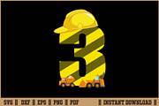 Kids 3rd Birthday Digger 3 Years SVG, a Work Illustration by Handy Arts Studio (Thumbnail 1 of 3)