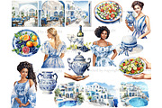 Santorini Clipart | Summer Vacation, a Person Illustration by GlamArtZhanna (Thumbnail 4 of 6)