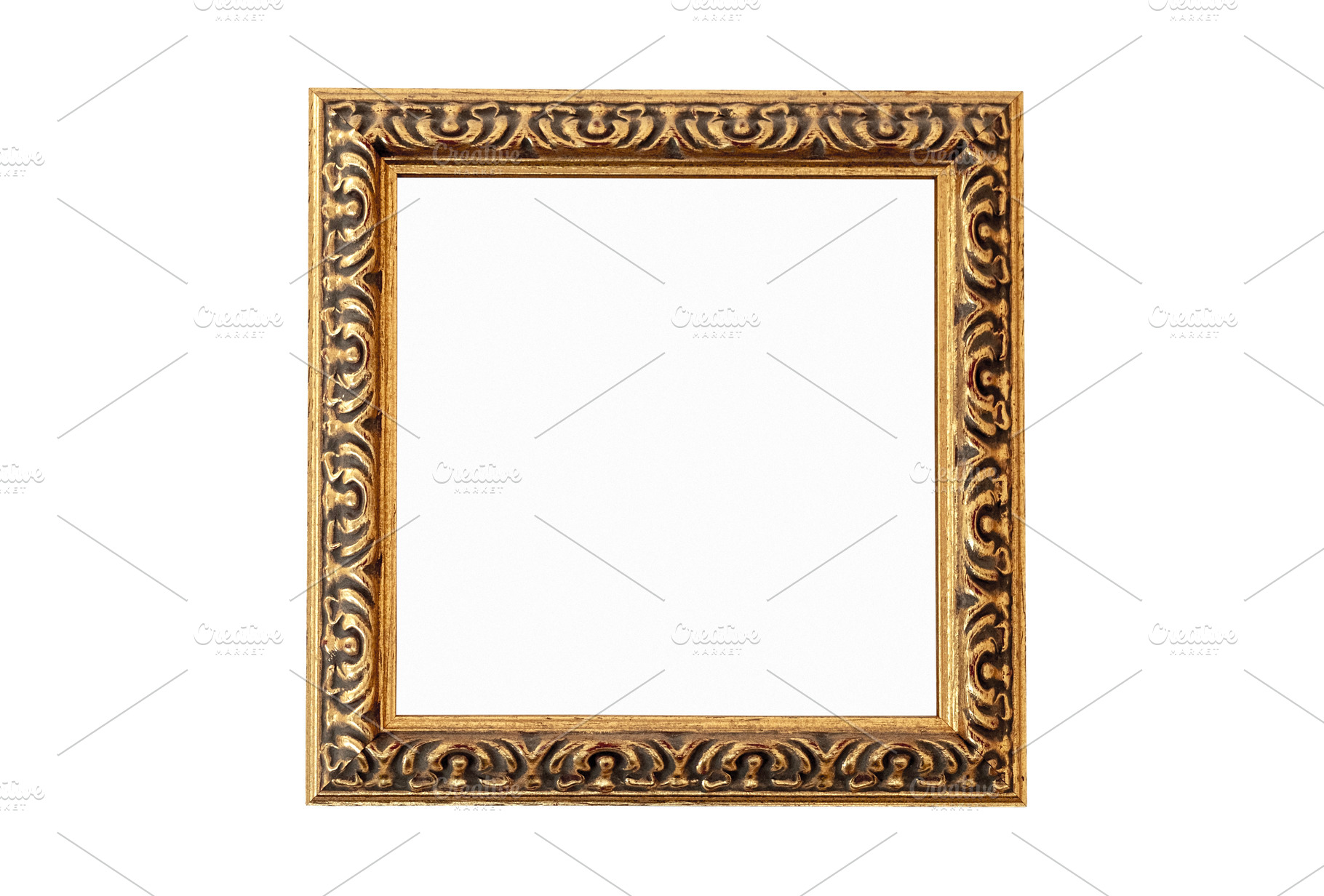 Golden empty picture frame isolated, an Arts & Entertainment Photo by BOOCYS