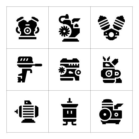 Set icons of motor and engine, an Icon by motorama