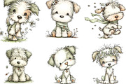 Whimsical Spring Dogs Clipart, an Illustration by Designking (Thumbnail 3 of 5)
