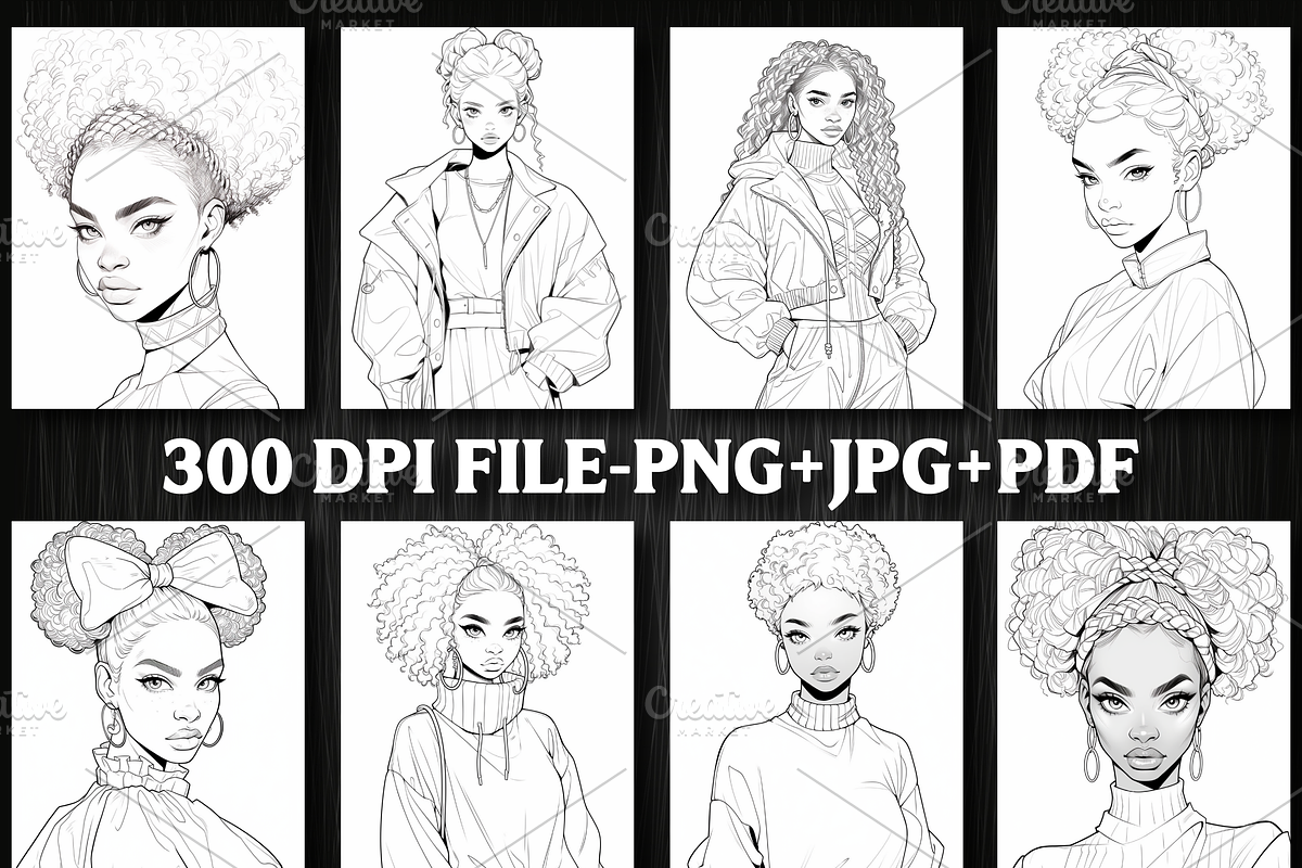 Beautiful Black Women Coloring Pages, a Brochure Template by Design Station (Photo 3 of 4)