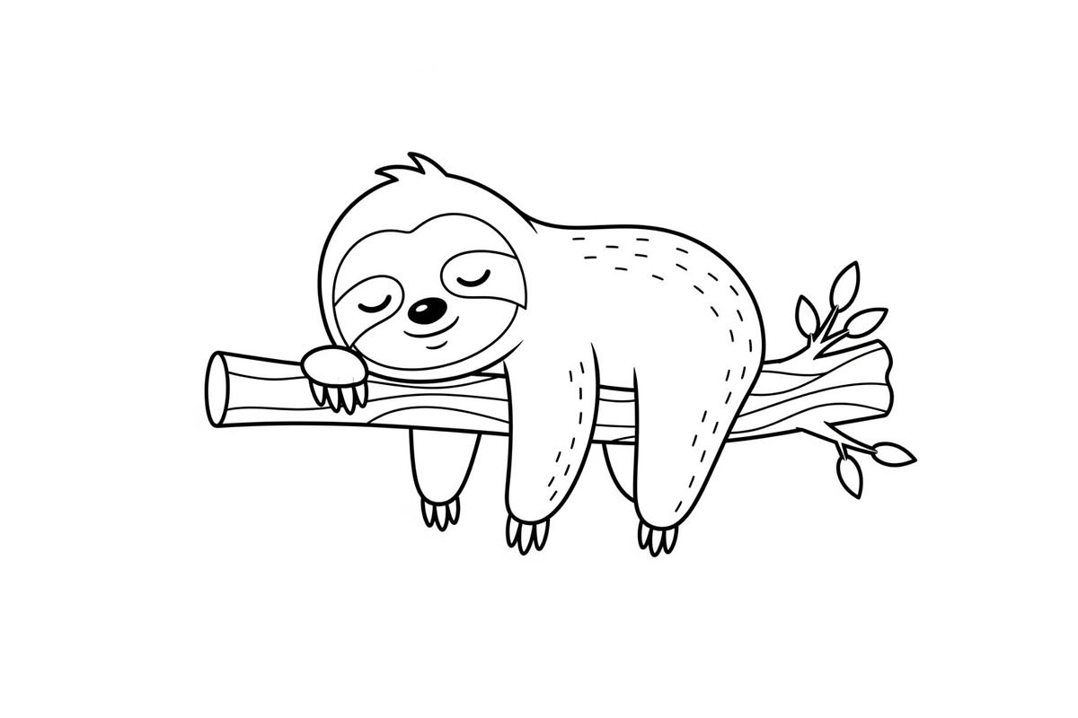 Cute Sloth Line Art Bundle, an Illustration by musafir_fashion (Photo 9 of 51)