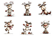 Quirky Reindeer Clip Art, an Illustration by CreationArt (Thumbnail 5 of 5)