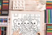 Cozy Friends New Year Coloring Book, an Illustration by one-touch (Thumbnail 7 of 9)