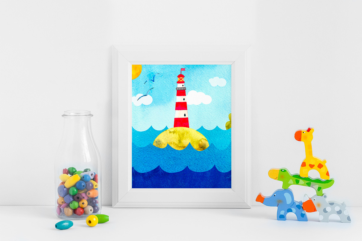 Watercolor clipart Sea Voyage, an Animal Illustration by Vikeriya (Photo 7 of 8)