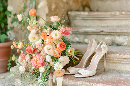 bride's wedding bouquet and shoes, a Person Photo by OlgaPilnik