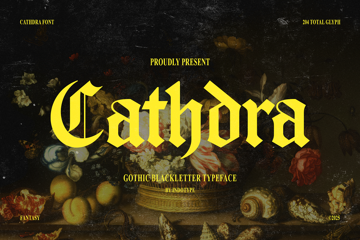 Cathdra - Gothic Blackletter Font, a Blackletter Font by Indotype Foundry (Photo 1 of 10)