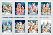 Christmas Snowy Cottage Illustration, a Decorative Illustration by Housui Patterns (Thumbnail 3 of 9)