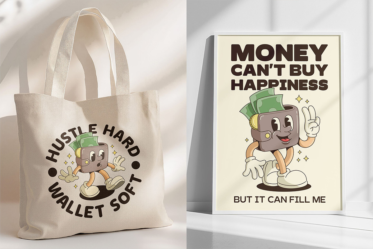 Retro Wallet Characters, an Object Illustration by Graptail (Photo 7 of 10)