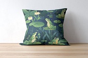 8 Frog Seamless Patterns, a Pattern Graphic by Inknfolly (Thumbnail 5 of 6)
