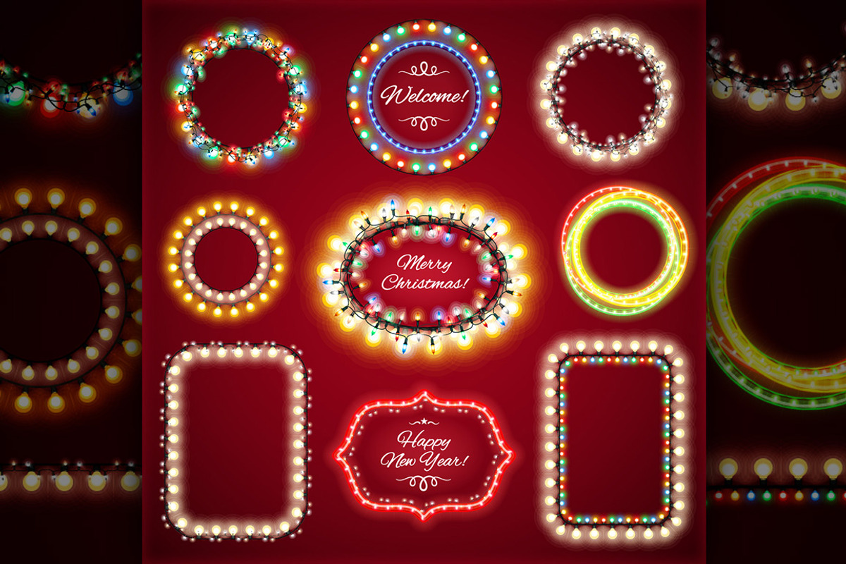 Christmas Lights Decorations Set, a Decorative Illustration by Voysla's Shop (Photo 4 of 12)