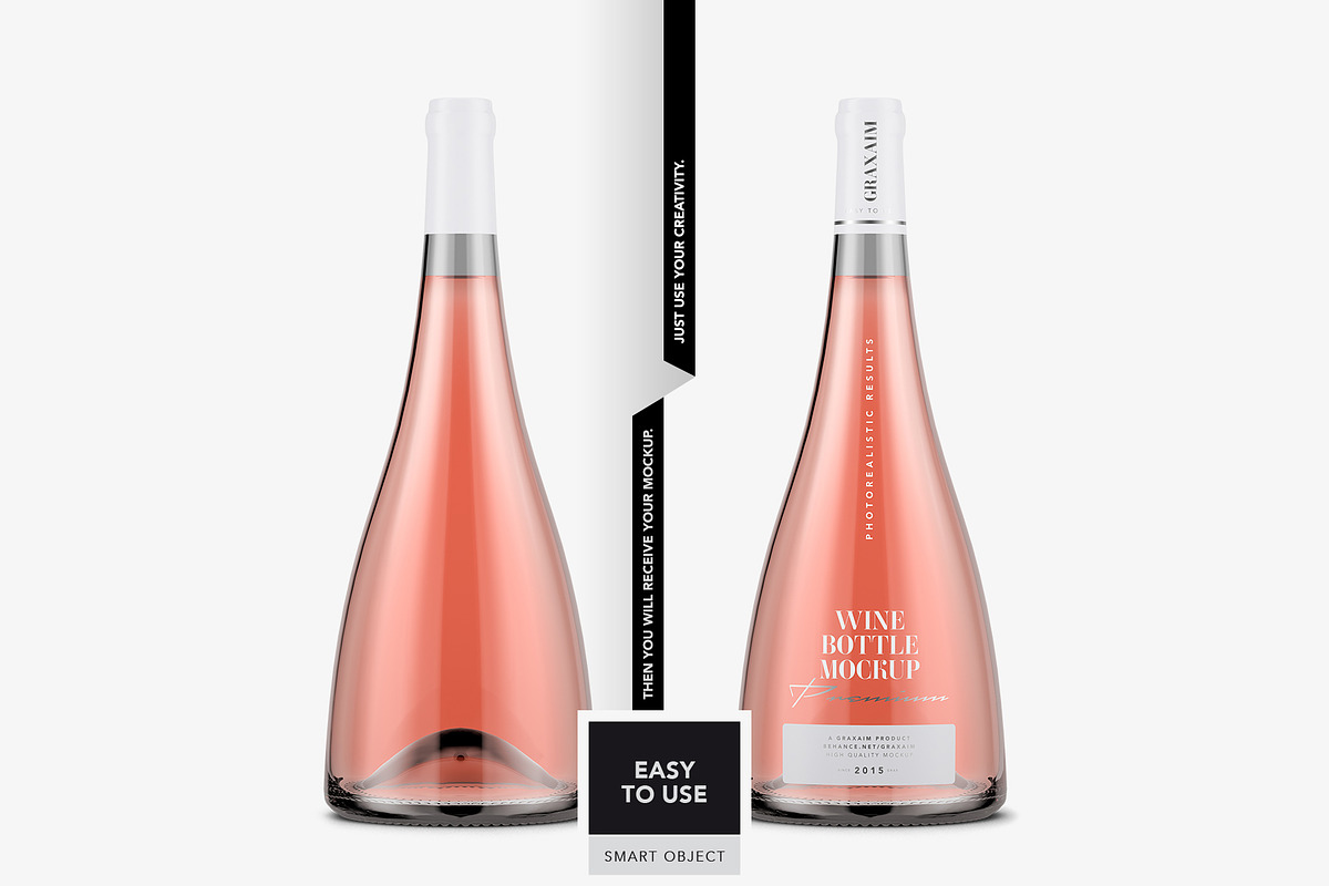Bottle Mockup - Rose Wine, a Product Mockup by Graxaim Mock-up (Photo 7 of 7)