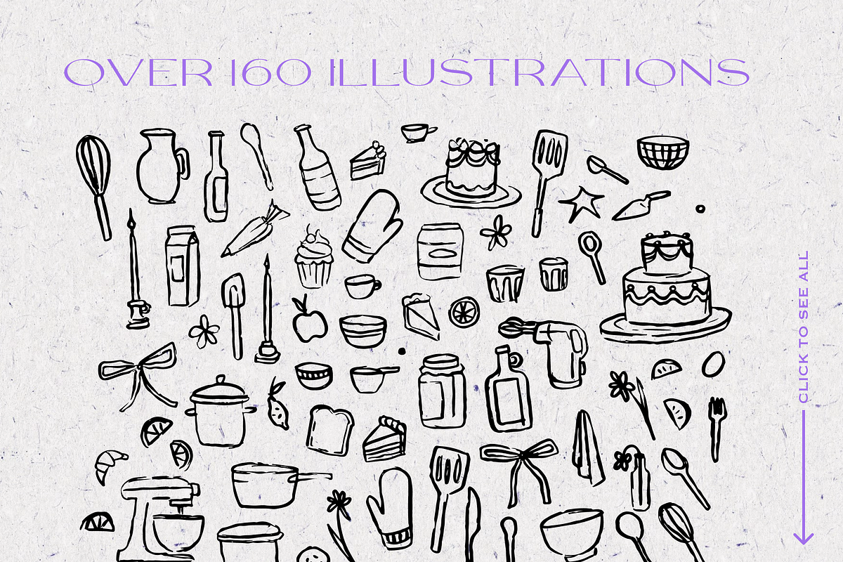 Baking Illustration Sketches Kitchen, a Food Illustration by Eldorado Design Co. (Photo 2 of 6)