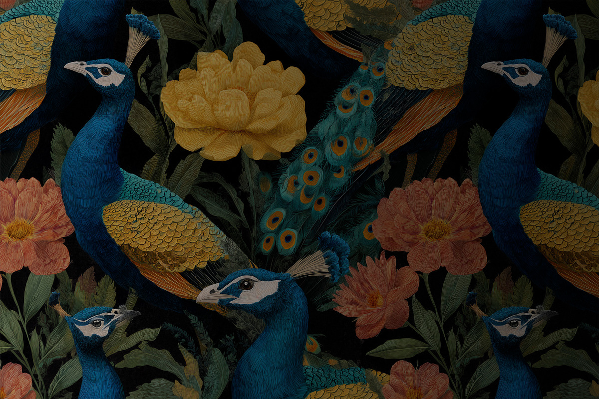 Peacock Seamless Pattern Bundle, a Pattern Graphic by AYAKA Studio Co. (Photo 7 of 13)