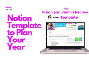 Notion Template to Plan Your Year, a Marketing Template by Miss Creator