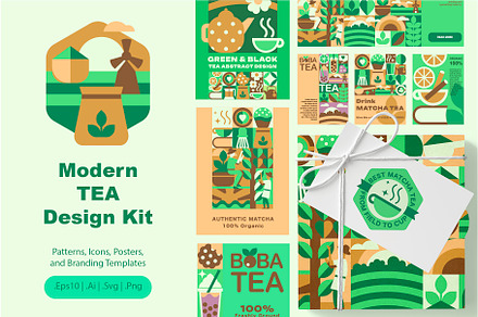 Tea Geometric Mosaic Design Set