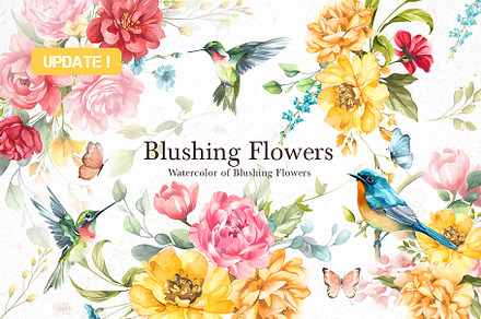 WATERCOLOR FLOWERS set