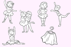 Ballet Dancers Digital Stamps