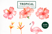 Tropical Leaves Watercolor Clipart, a Decorative Illustration by everysunsun (Thumbnail 4 of 6)