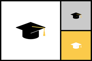 Graduation Cap Icon for Academic, an Education Illustration by quadrazo