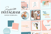 Instagram Templates Bright Fun Boho, a Social Media Template by Macarons and Mimosas (Thumbnail 1 of 8)