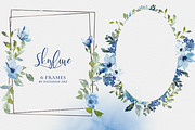Watercolor Blue Florals Clipart Set, a Decorative Illustration by Patishop Art (Thumbnail 12 of 14)