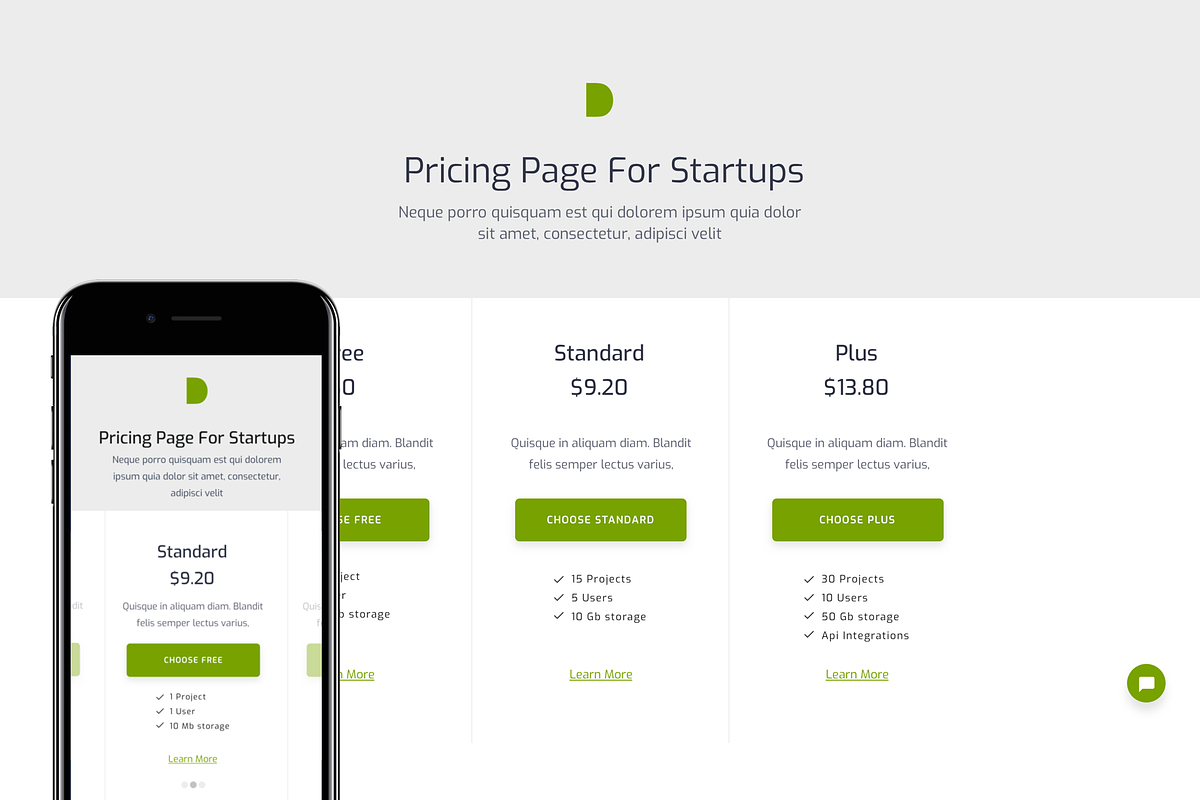 Simple Pricing Page Templates 01, an App Template by DesignBoard (Photo 6 of 13)
