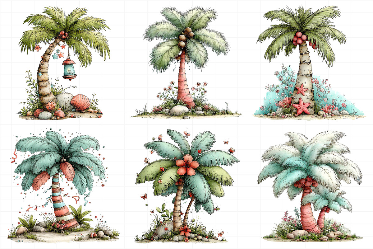 Summer Beach Palm Tree Clipart, an Illustration by Daily.Designs (Photo 7 of 7)