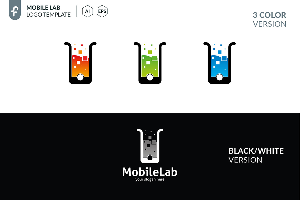 Mobile Lab Logo, a Branding & Logo Template by ft.studio