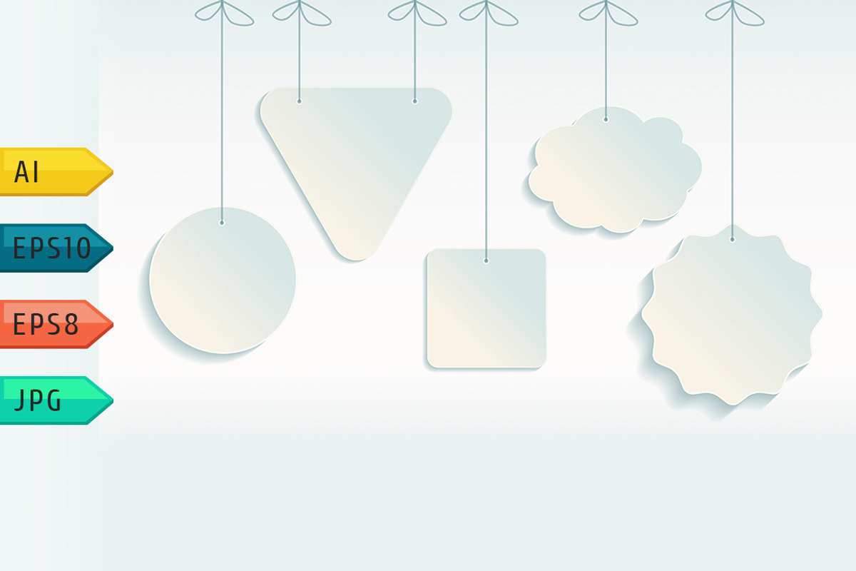 Set of paper tag icons., an Illustration by julia_musdotter (Photo 1 of 5)