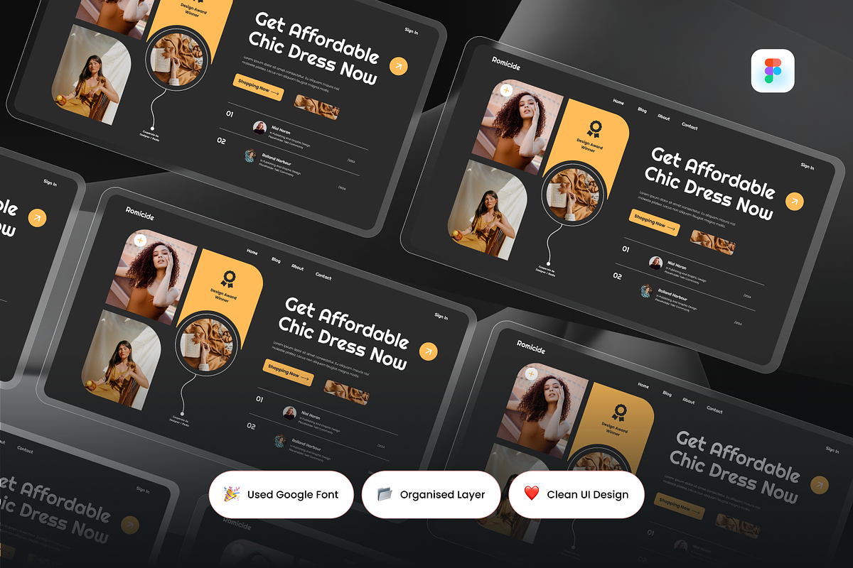 Romide - E-comerce Hero Header, an UI Kit Template by SquidPixey (Photo 2 of 3)