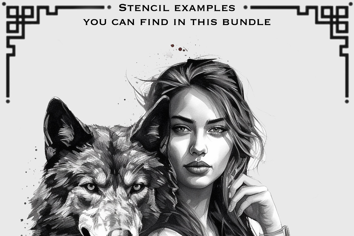 Forest & Wolves tattoo flash bundle, a Brush Add-On by ProcreateInk (Photo 8 of 10)