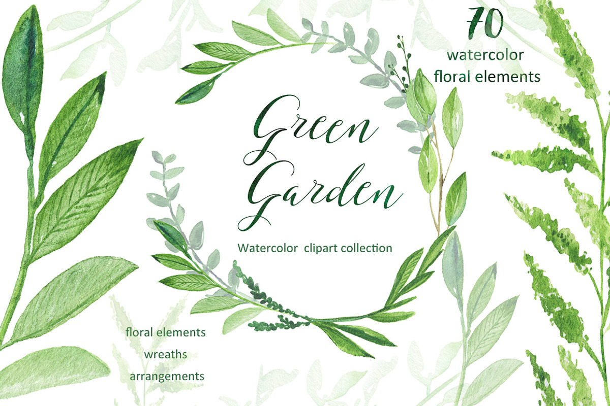 Green garden. Watercolors collection, a Decorative Illustration by LABFcreations (Photo 2 of 7)