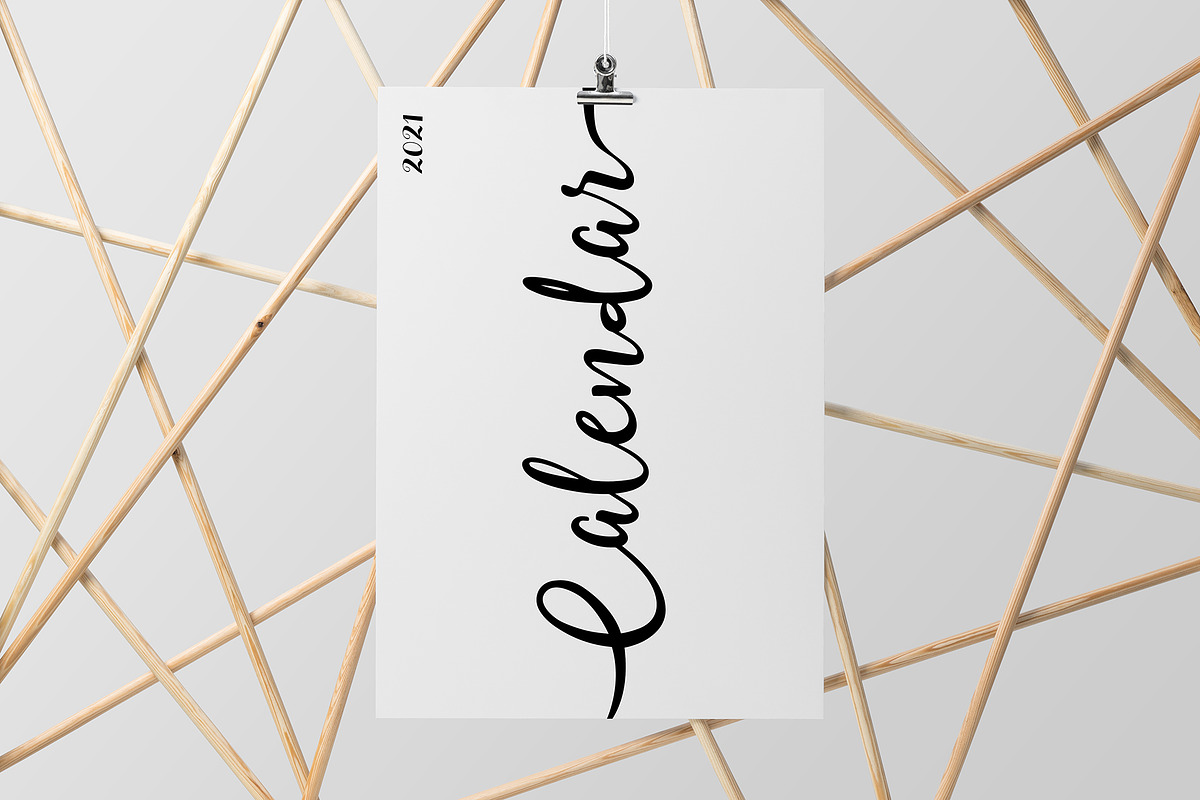 NEW 2021 Year Calligraphy Calendar, a Stationery Template by Bordo (Photo 7 of 7)