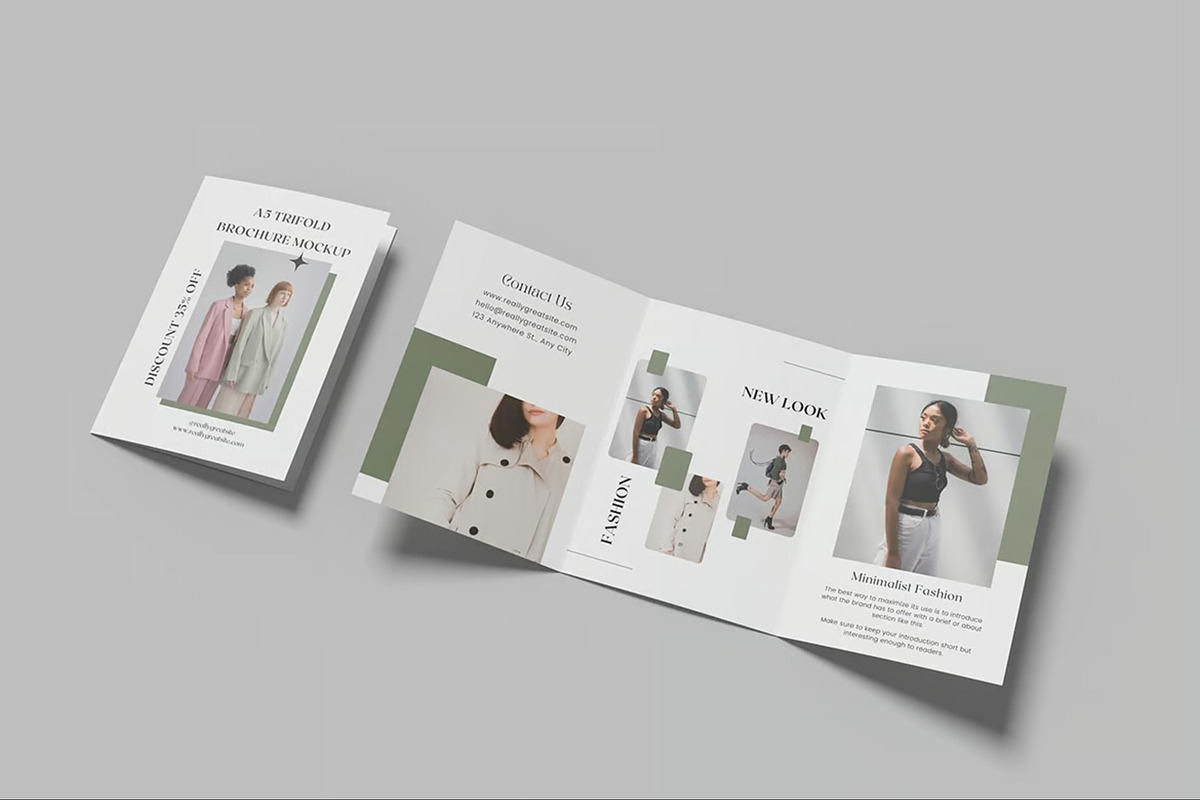 A5 Trifold Brochure Mockup, an Advertising Mockup by Hubzway (Photo 3 of 7)