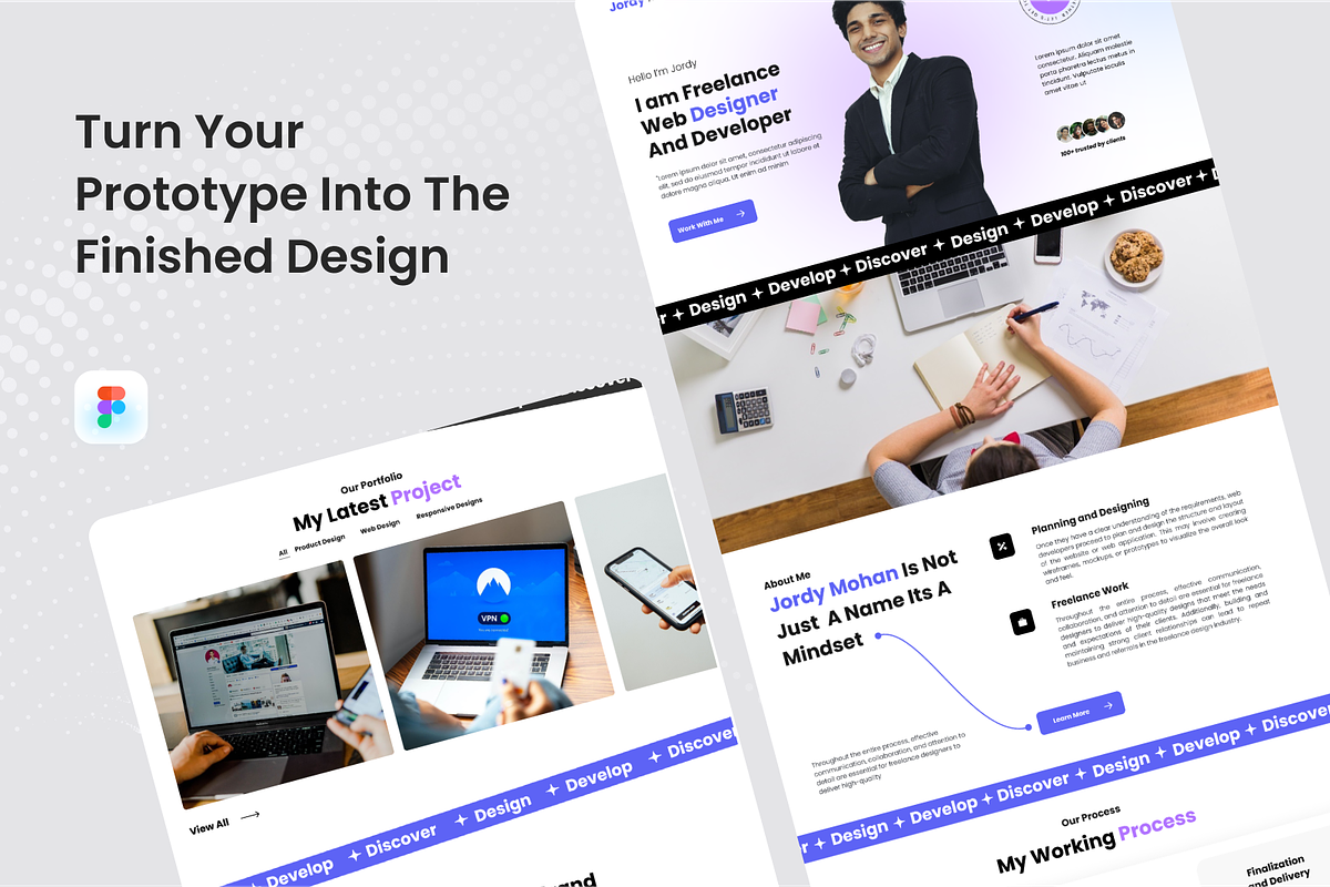 Personal Portfolio Landing Pages, a Landing Page Template by SquidPixey (Photo 4 of 5)
